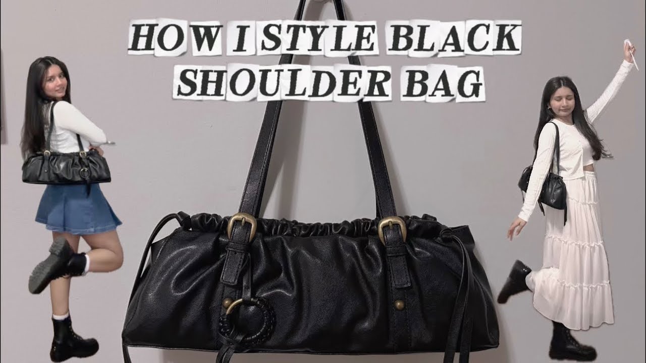 How I styled my Black Rectangular Shoulder Bag | 6 outfits lookbook as a petite girly🤍