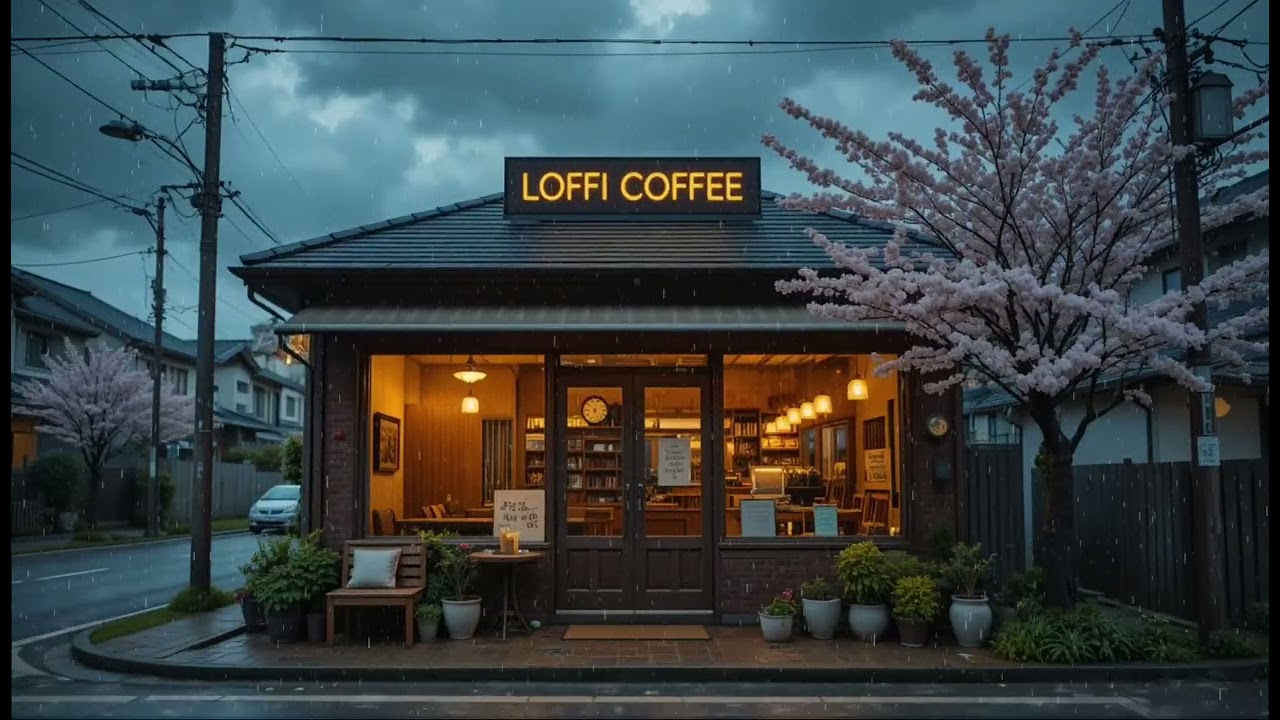 Lofi Beats to Study/Work to 🌸 Rainy Sakura Coffee Shop [Japanese Lofi Hip Hop]