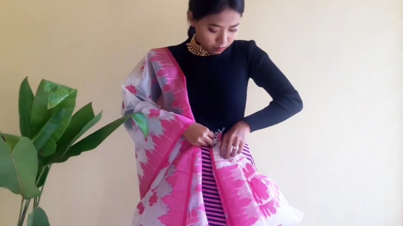How to Wear Manipuri Traditional dress Fidup / Phidup | Manipuri Half Saree Wearing Styles |