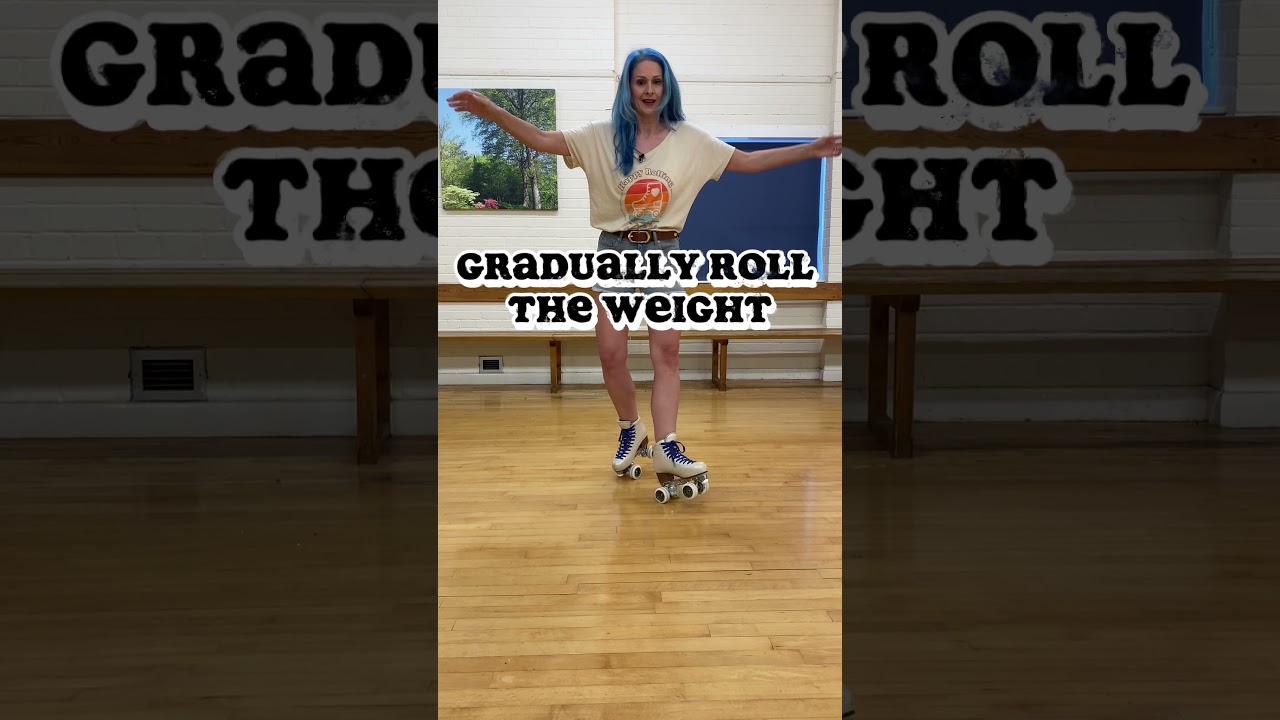 Roller skating manuals practice for spinning. 
