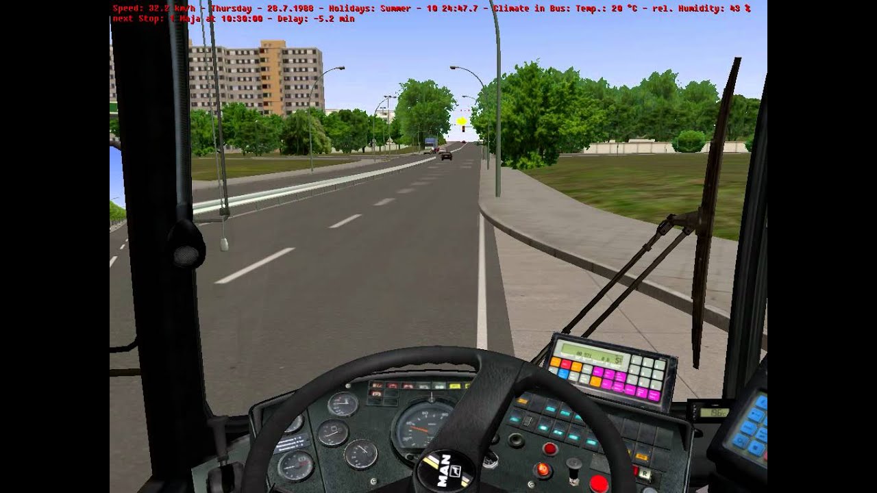 OMSI - modified MAN D92 on map Projekt Szczecin, line 57 - part 2