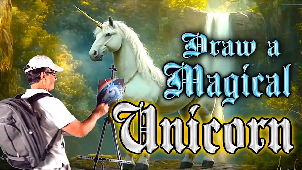 Draw a Magical Unicorn!  A chalk drawing for all ages.