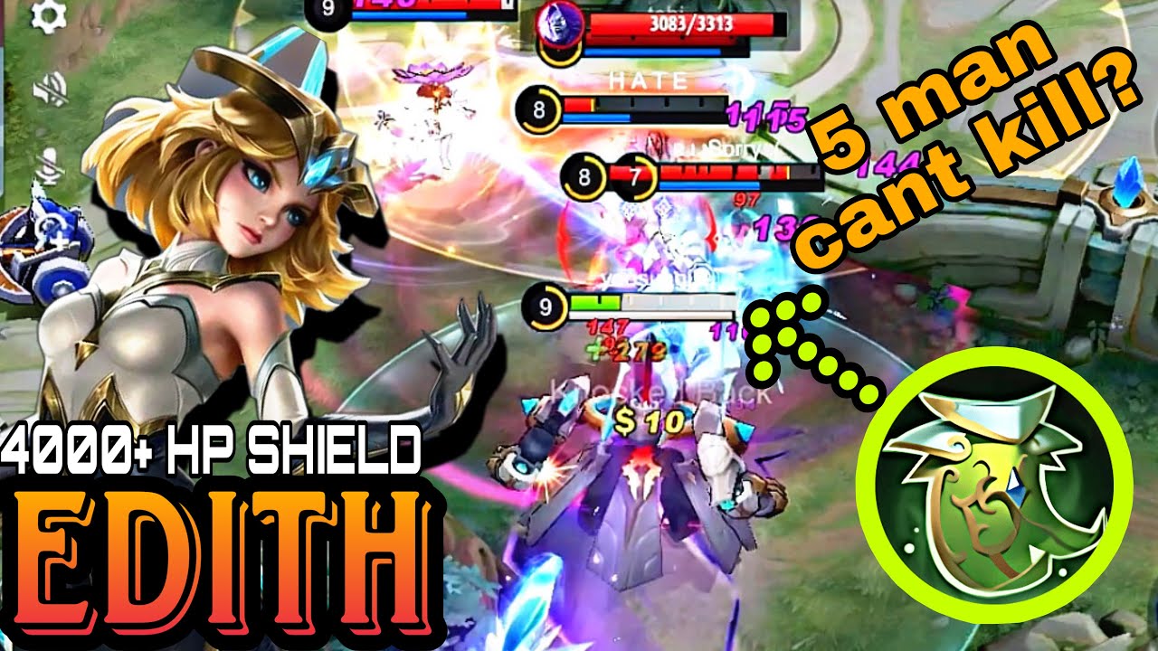 UNBELIEVEABLE SHIELD!! 5 MAN CANT HANDLE THIS TANK!! EDITH BEST BUILD 2023 - ZuruPlaysML MLBB