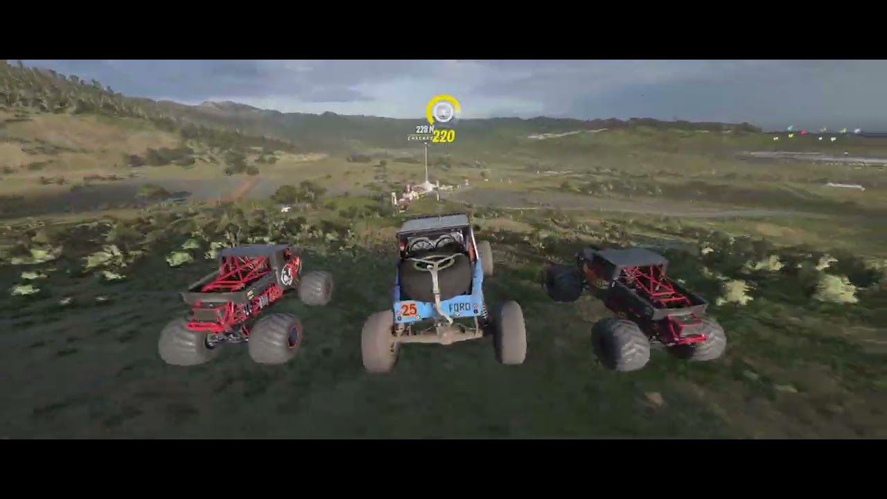 Forza Horizon 5 Getting Horizon Baja out post flying big tready monster and description arcade