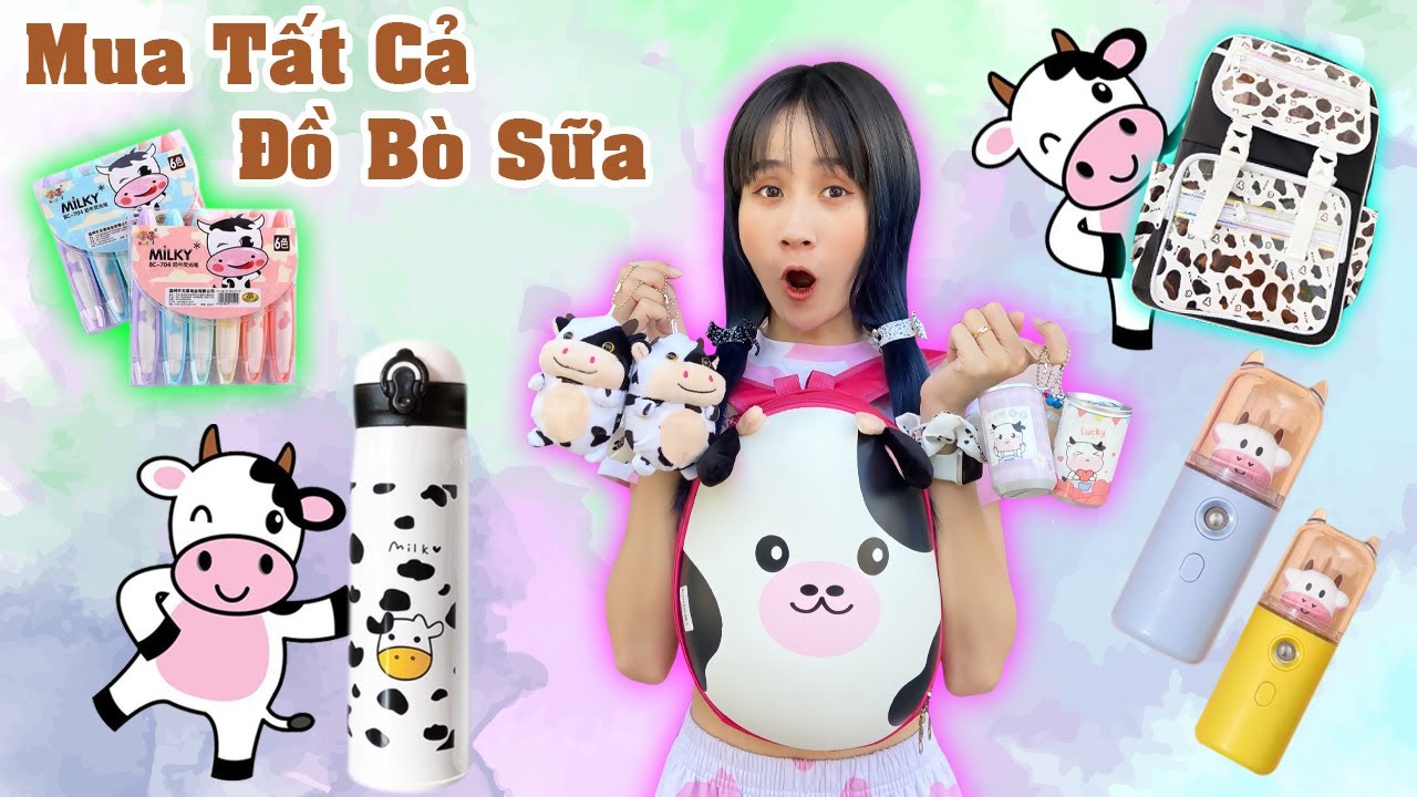 Thử Thách Mua Tất Cả Đồ Bò Sữa Tại Shop Vê Vê House - Vê Vê Channel