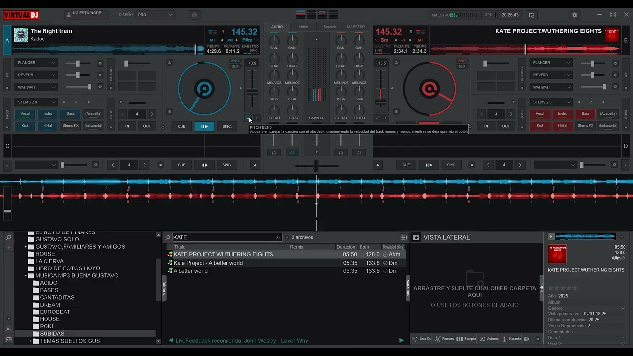 DJ GUSTAVO CBR.KADOC:THE NIGHT TRAIN MEZCLADO CON KATE PROJECT:WUTHERING EIGHTS
