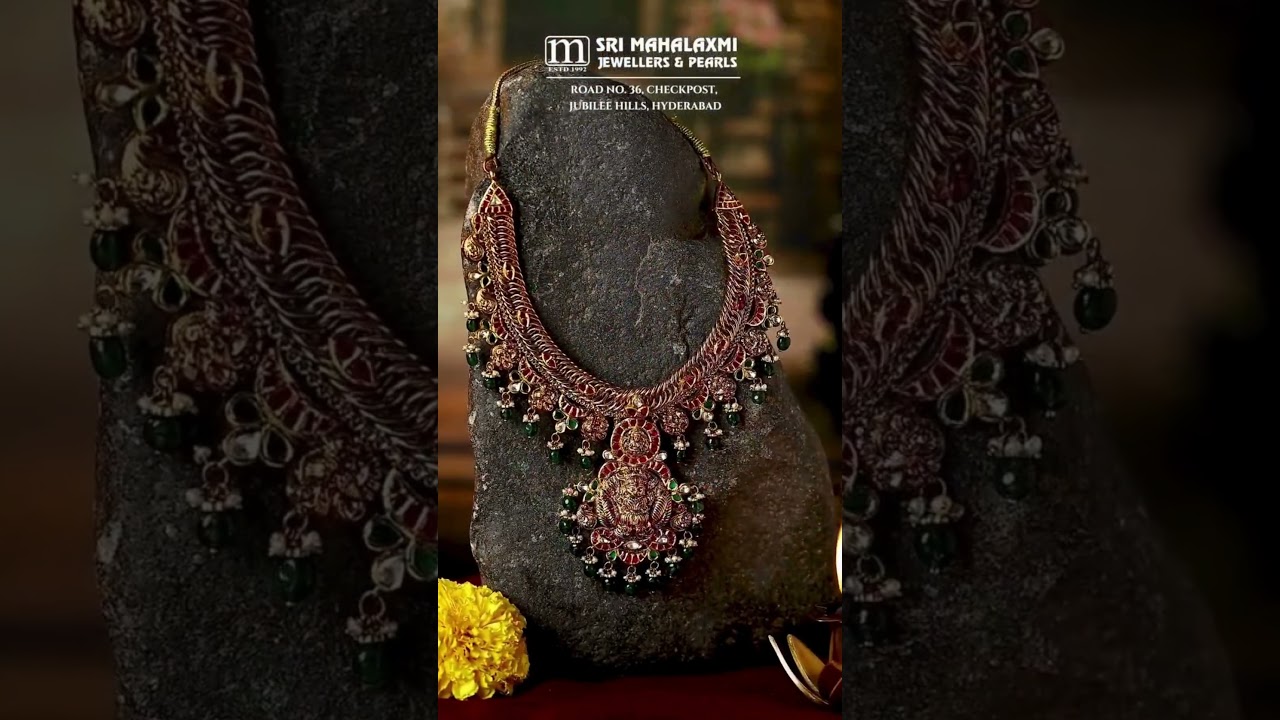 Iconic Jelebi Style Bridal Temple Necklace from Sri Mahalaxmi Jewellers and Pearls, Hyderabad
