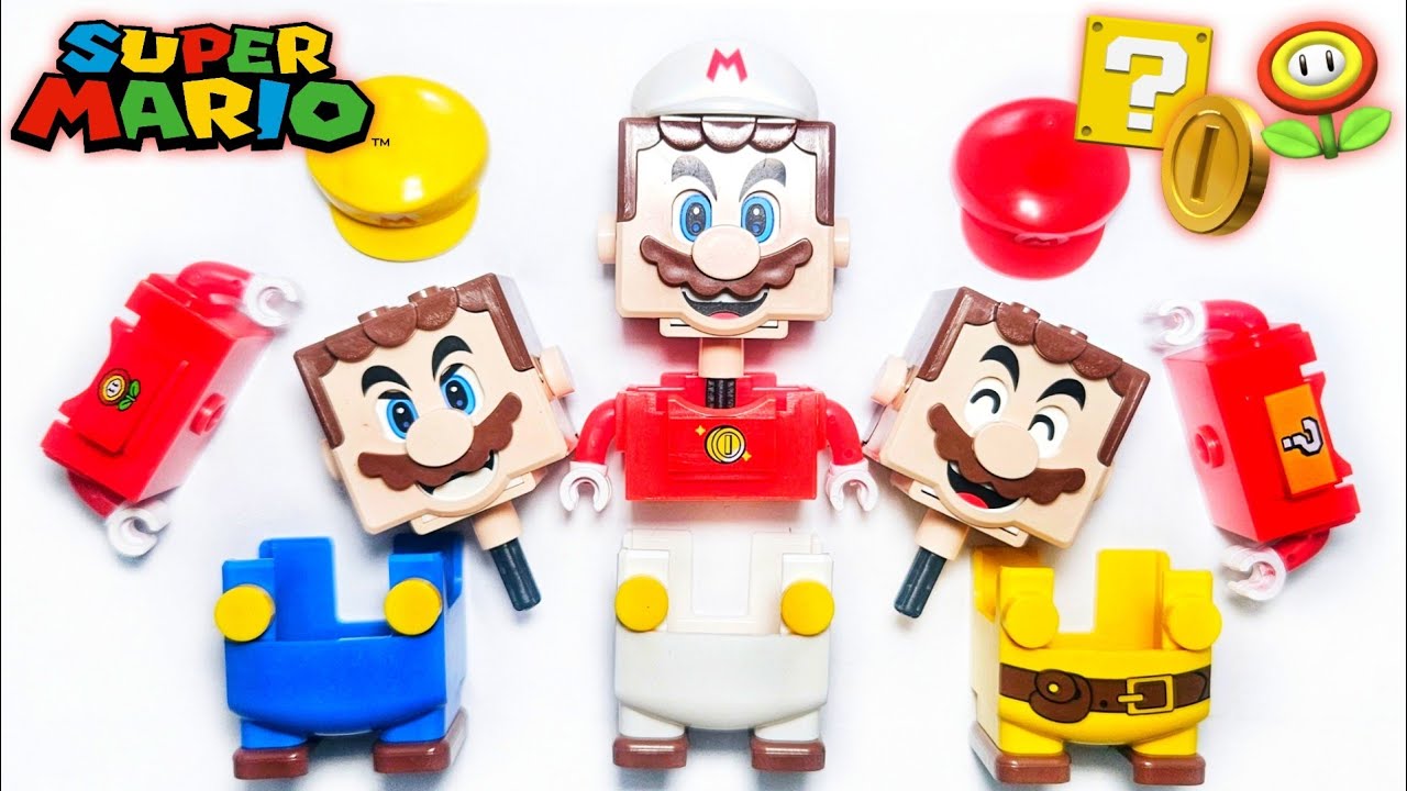 Lego Super Mario Bros | Mario Adventure Fire Mario Builder Mario Suit | Неофициальные минифигурки...
