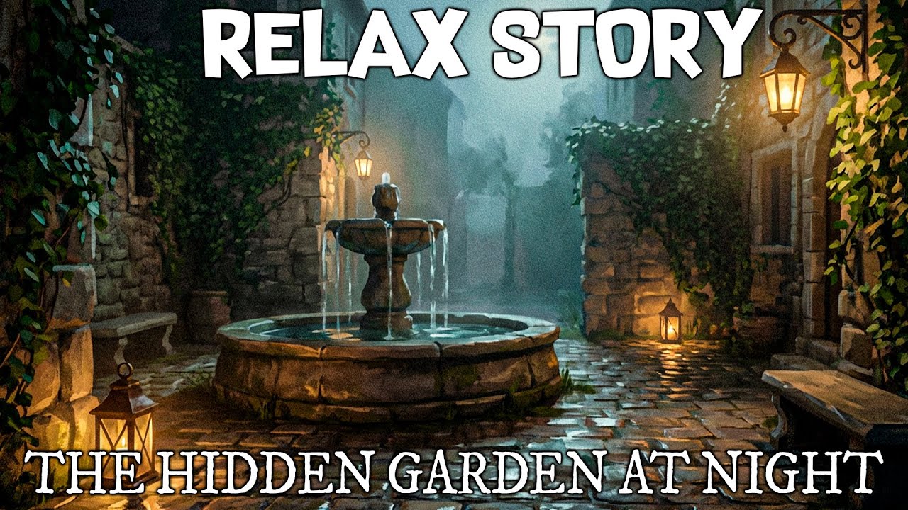 Relaxing Sleep Story (No Stress, Soft Lantern Light) | Fountain Courtyard in Spring Mist |