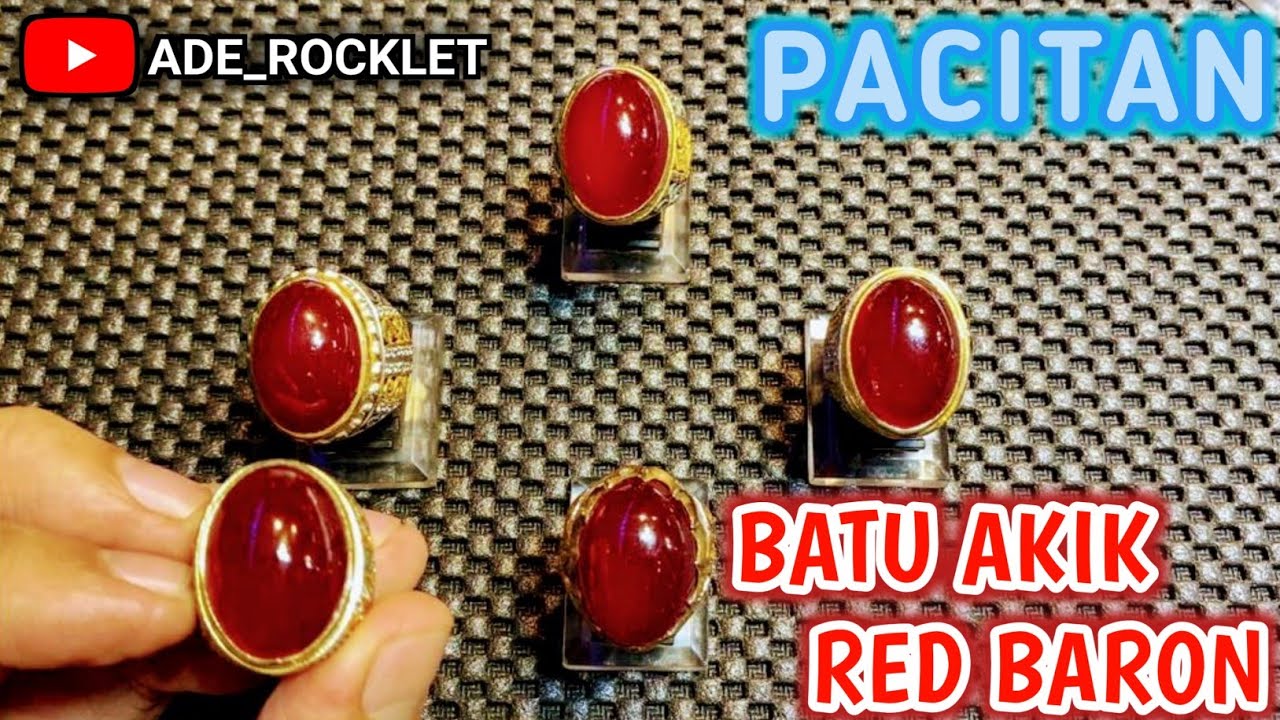 BATU AKIK RED BARON PACITAN MERAH MENYALA