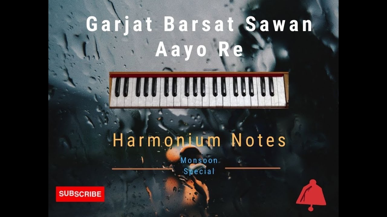 Garjat Barsat Sawan Aayo Re | harmonium notes |