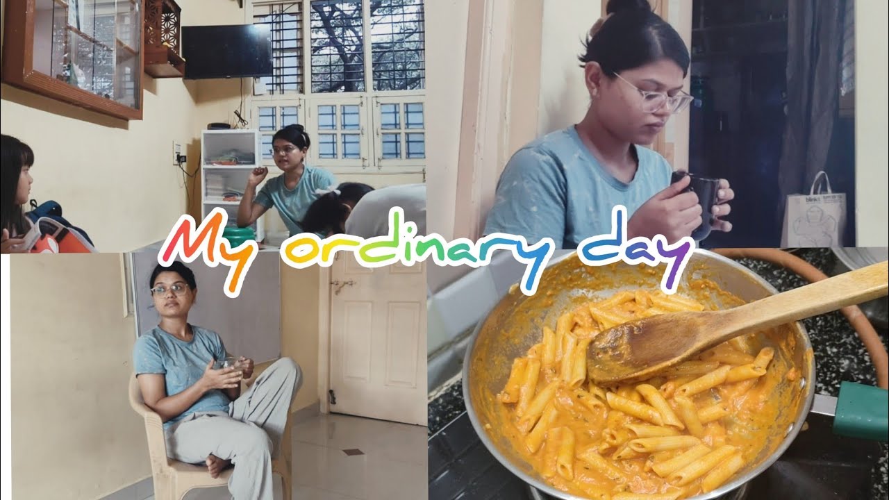 My ordinary day : Cooking Pasta, Tutoring and House Chores 