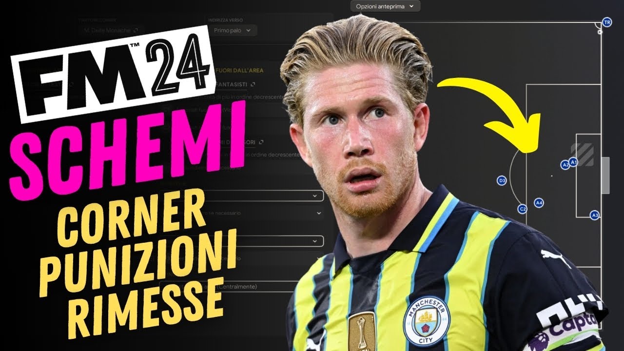 GUIDA SCHEMI SU CORNER, PUNIZIONI E RIMESSE LATERALI SU FOOTBALL MANAGER 2024