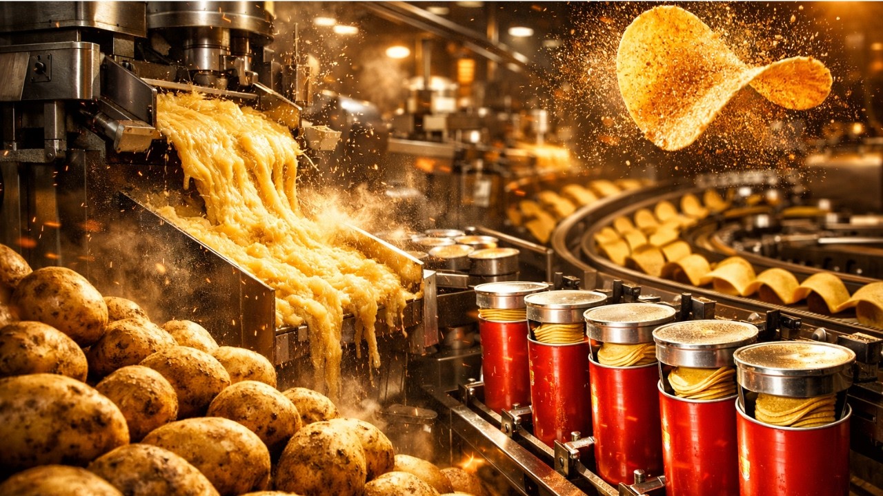 Inside a $Billion Pringles Factory — Potato to Can in Minutes