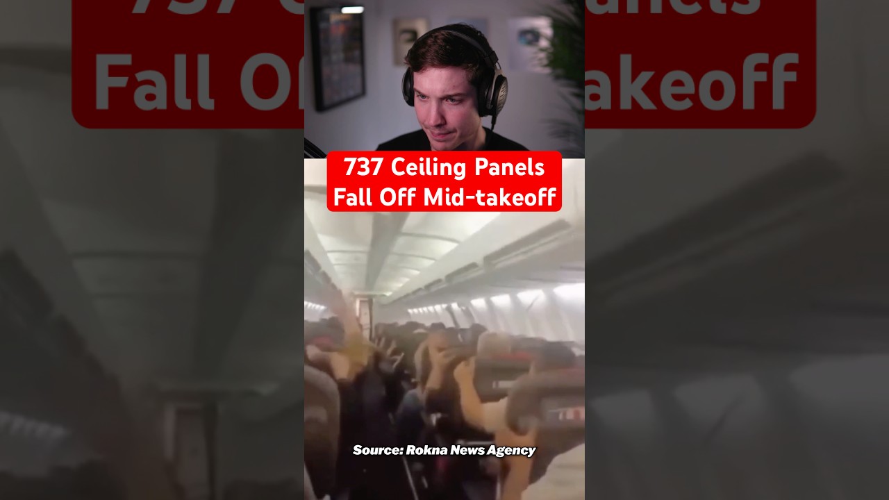 У Boeing 737 отвалились панели потолка во время взлёта