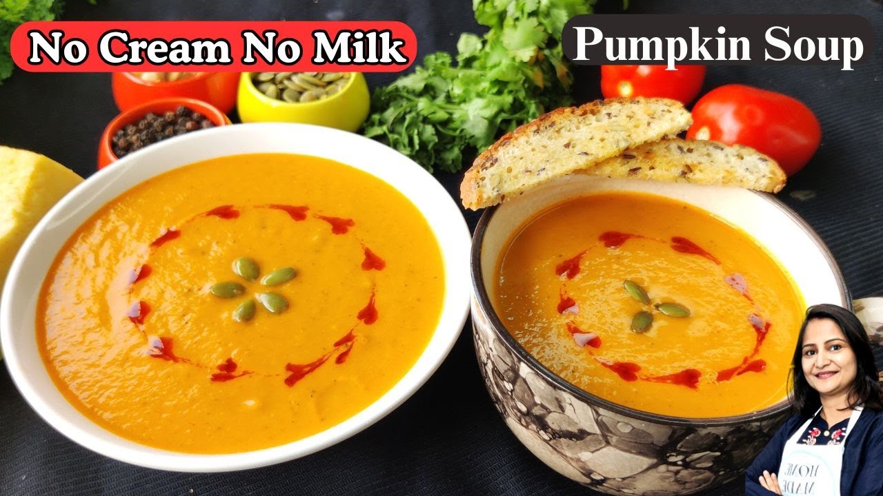 No Cream or Milk! | CREAMY PUMPKIN SOUP | Pumpkin Soup Recipe | Quick & Healthy Soup