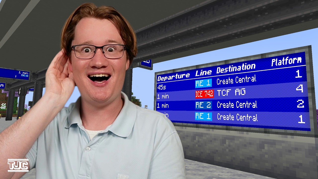 CREATE = DEUTSCHE BAHN! – Automatische Zugdurchsagen in Minecraft! 🤯