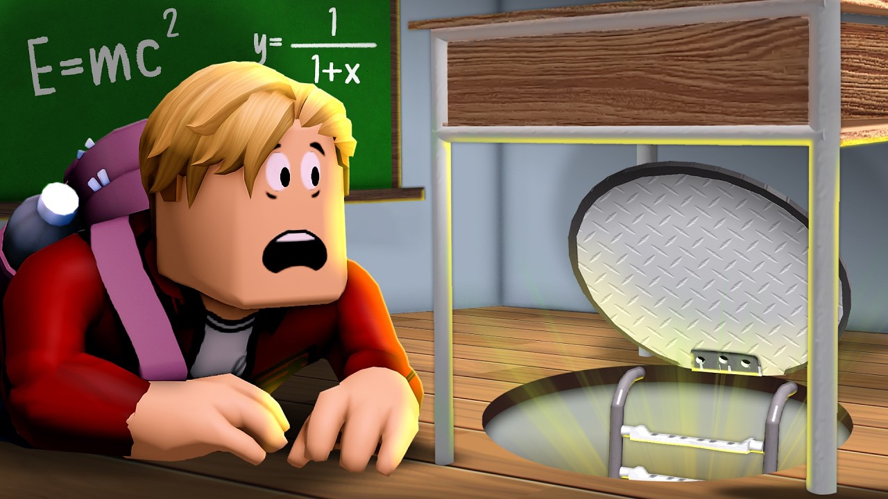 He Found A Hidden Tunnel Inside His School! (A Roblox Movie)