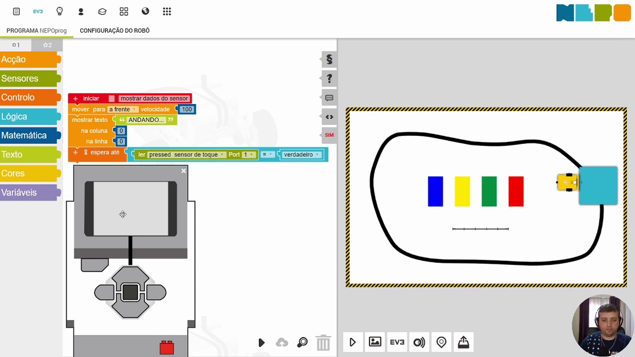 Simulador Open Roberta Lab (EV3 - SENSORES)