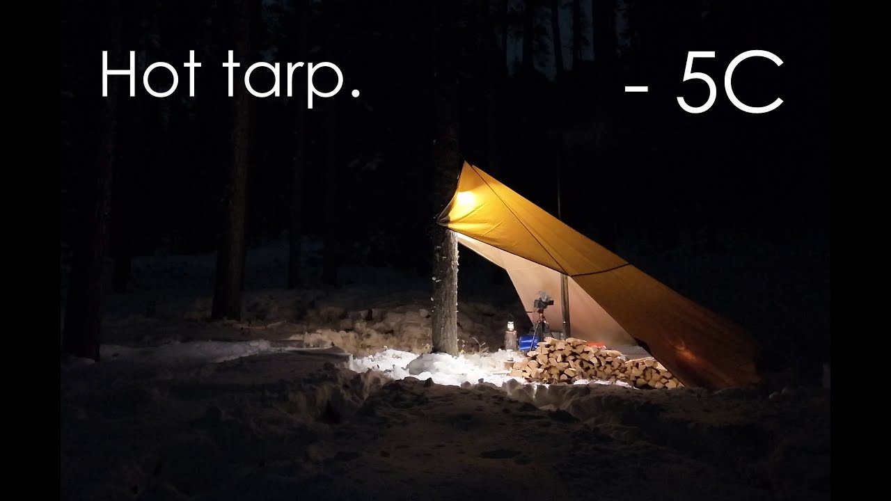 Solo Winter Hot Tent-Tarp Camping , cozy or frosty ?