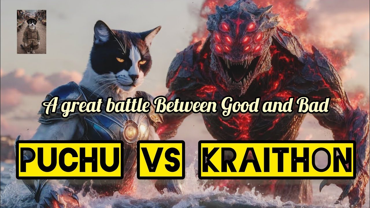Puchu Vs Kraithon🙏 || 🐱🐈 A great Combat Between Super Cat and Monster. 🌶️🚘