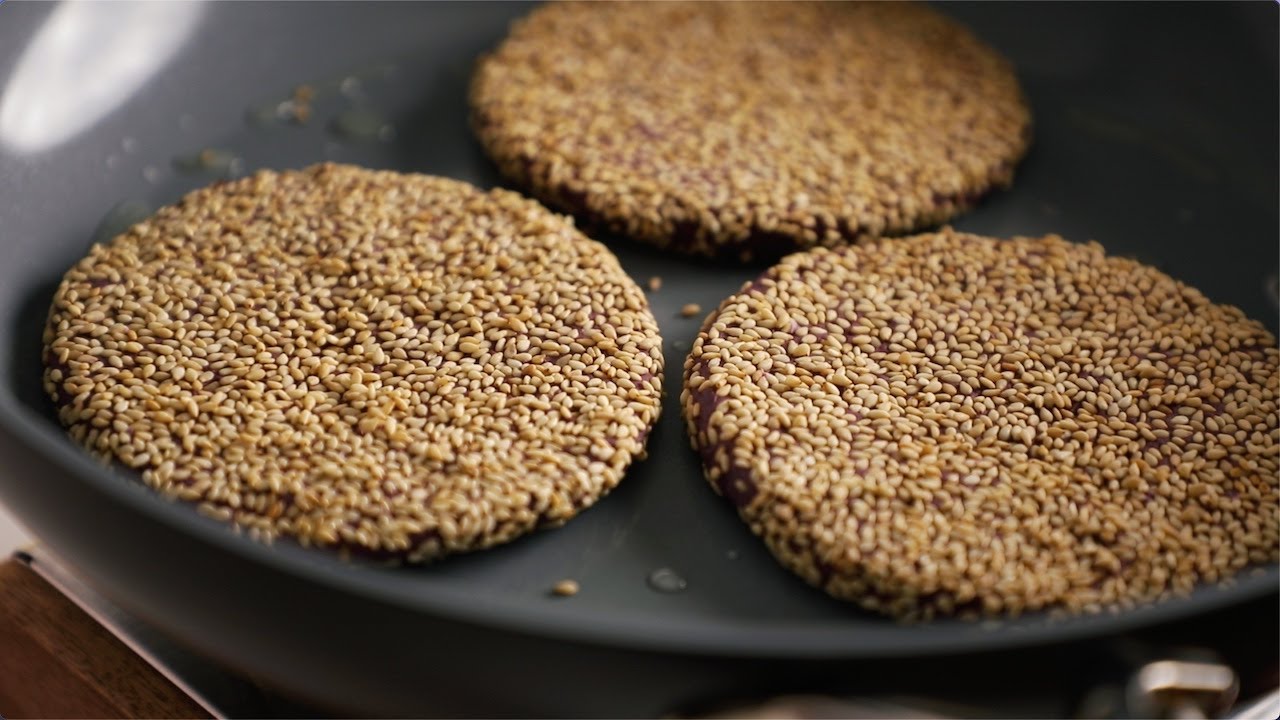 紫番薯燒餅 (簡單做法) Pan-fried Purple Sweet Potato Glutinous Rice Pancakes (Easy Recipe)