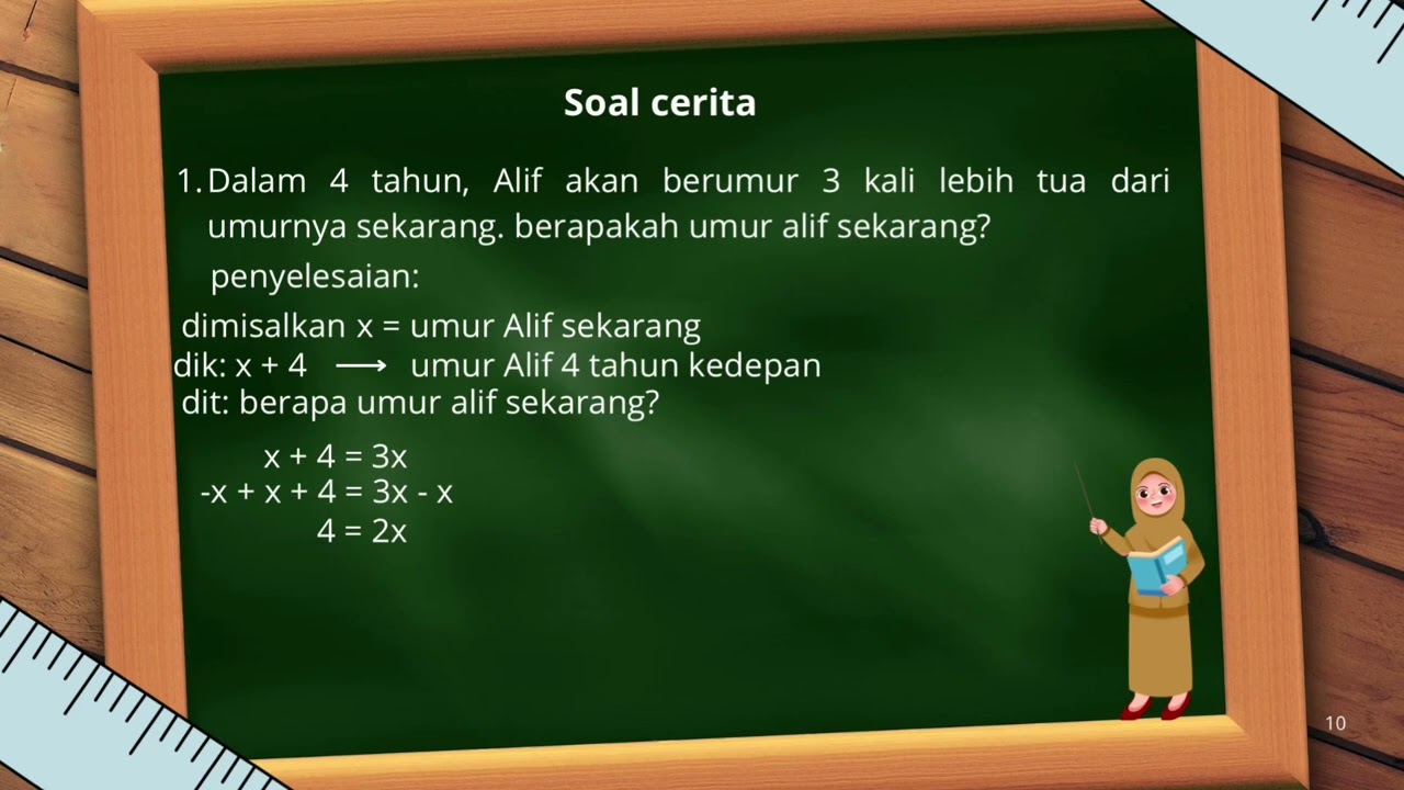 Soal terkait umur pembelajaran aljabar