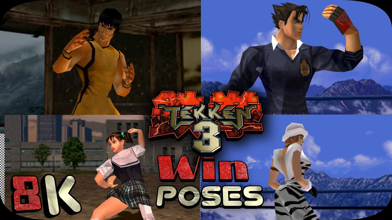 Tekken 3: All Characters Win Poses 8k 60 FPS