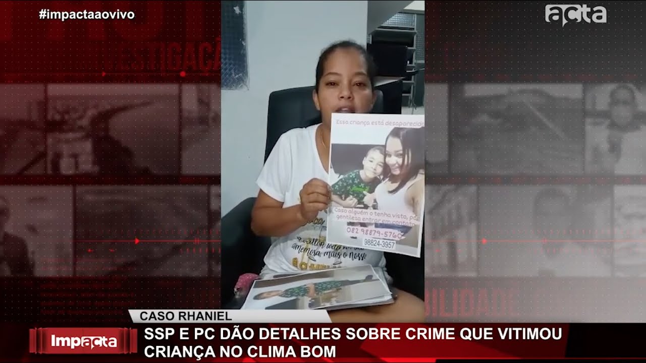 CASO RHANIEL: MÃE, PADRASTRO E CUNHADO SÃO AUTORES DO CRIME, DIZ DELEGADO