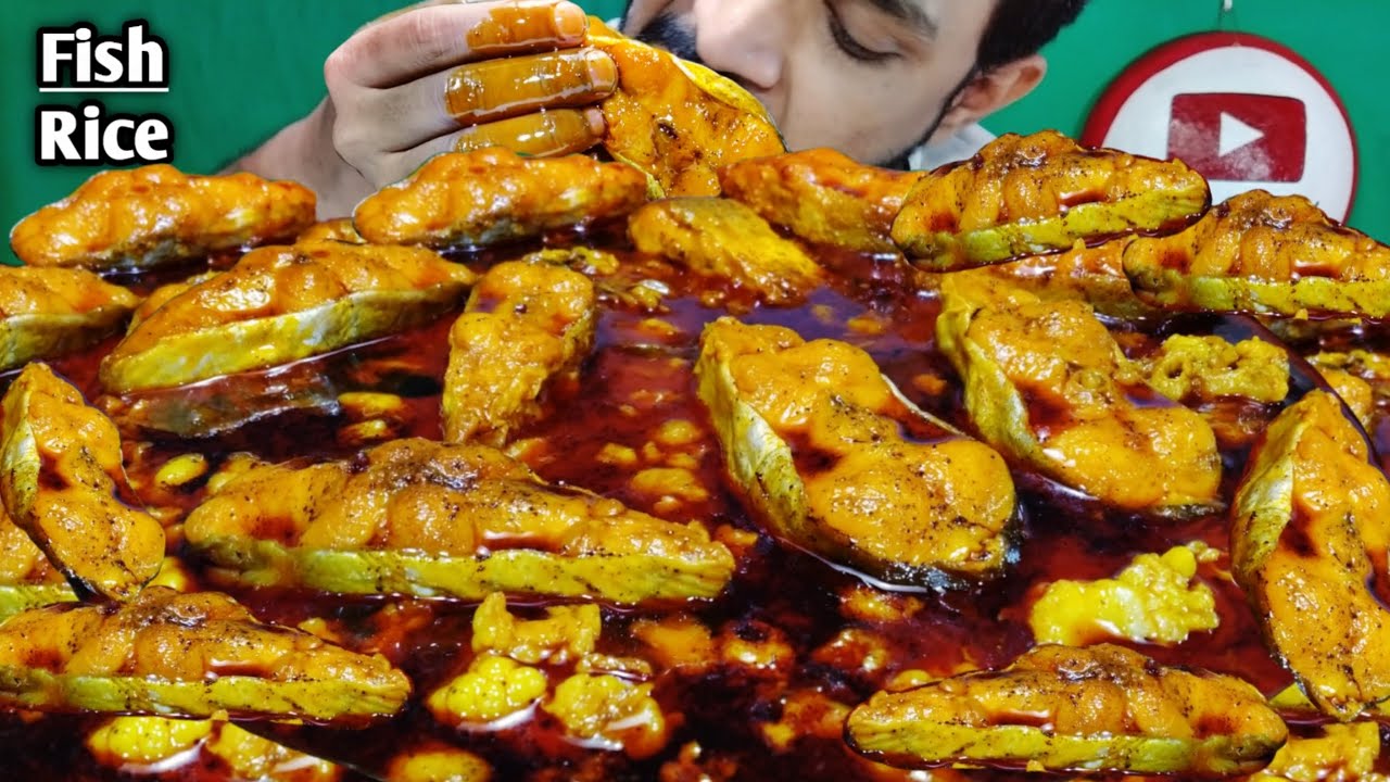 Spicy Spicy 🥵 Oily Boyal Fish Curry Rice Eating | Whole Fish | Mukbang | Machli chawal Asmr Food