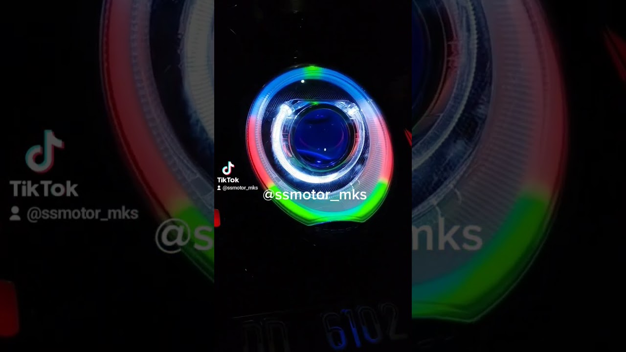 headlamp custom projie biled Honda Scoopy alis RGB BLUETOOTH