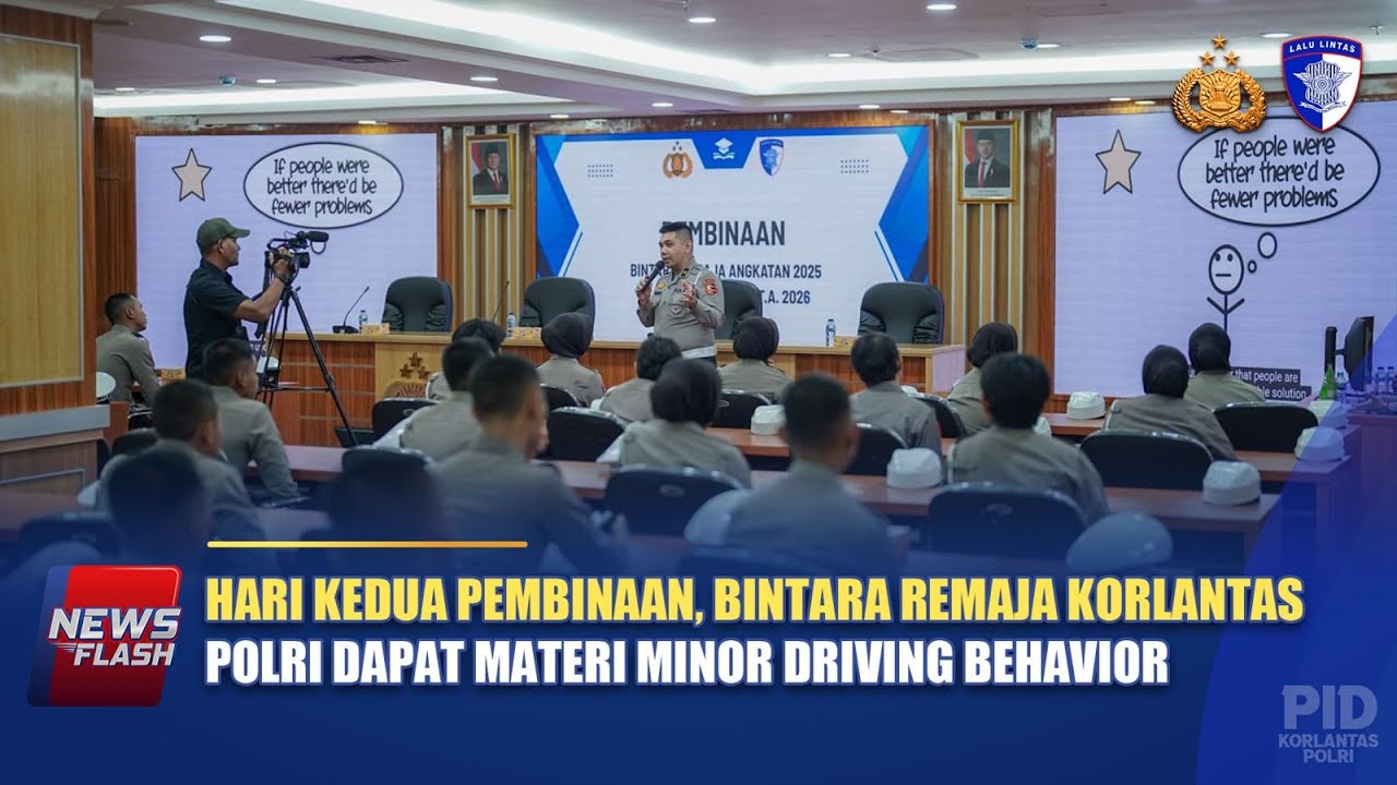 HARI KEDUA PEMBINAAN, BINTARA REMAJA KORLANTAS POLRI DAPAT MATERI MINOR DRIVING BEHAVIOR