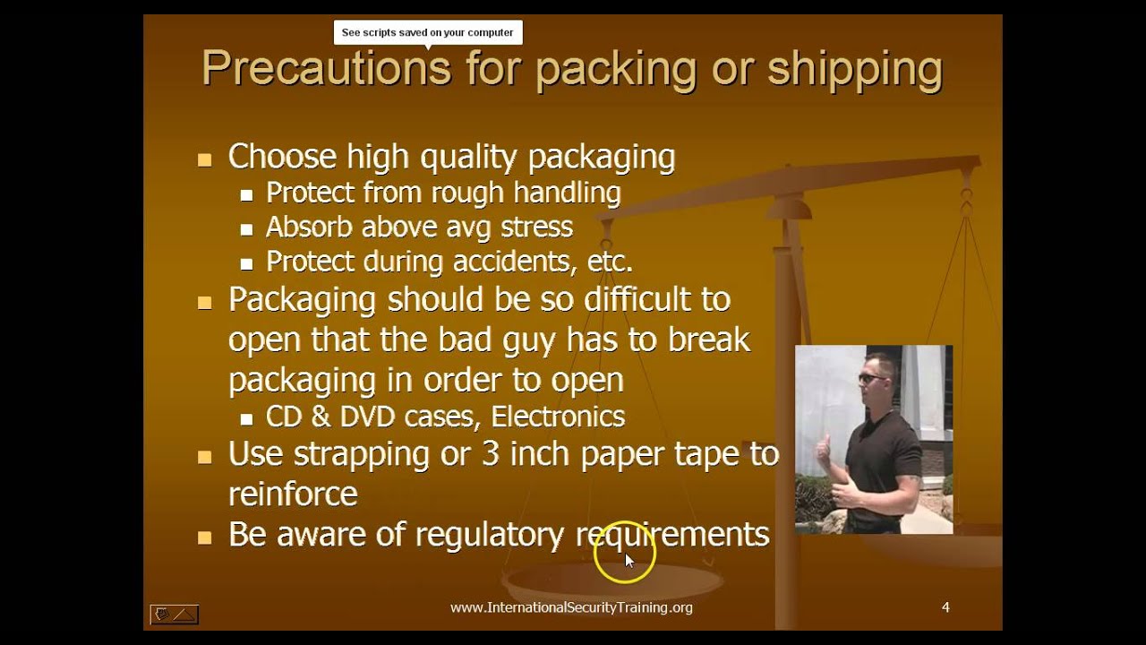 Shipping and Packaging Security - Executive Protection - Security Management - Training Course