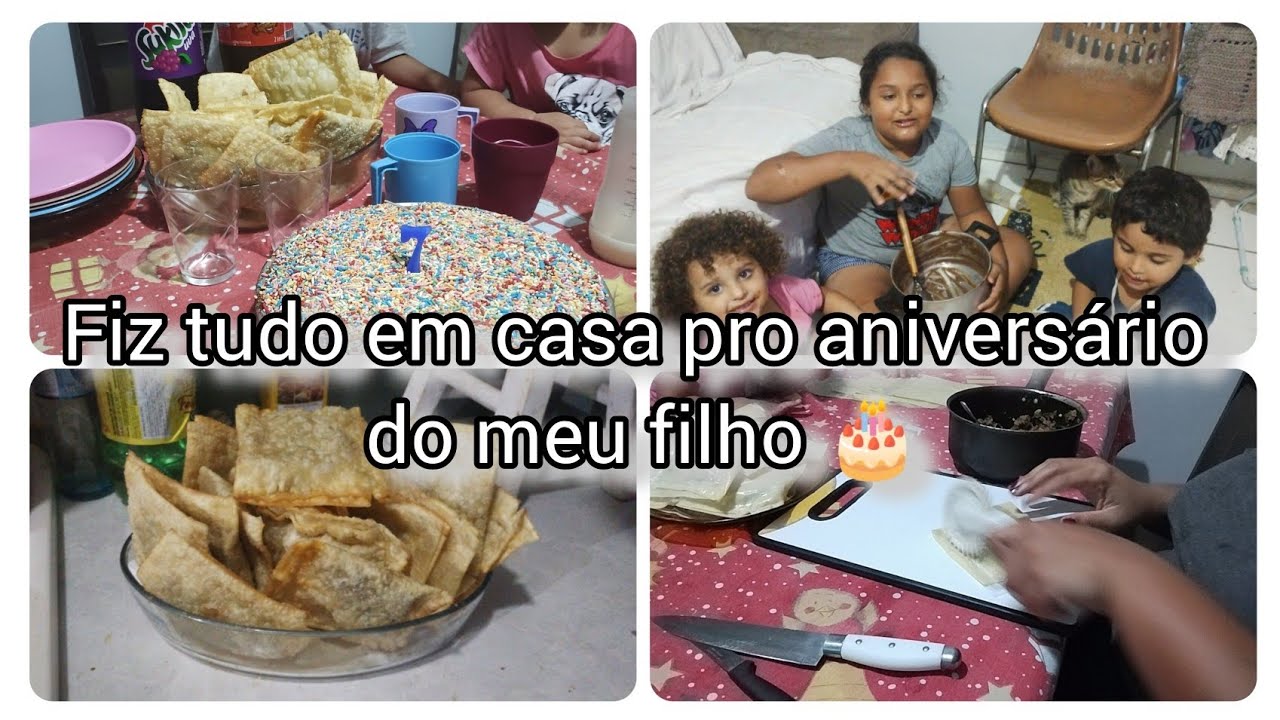 Aniversário de 7 anos do meu filho 🎉 Bolo caseiro, noite do pastel e muito amor❣️#blog #aniversario