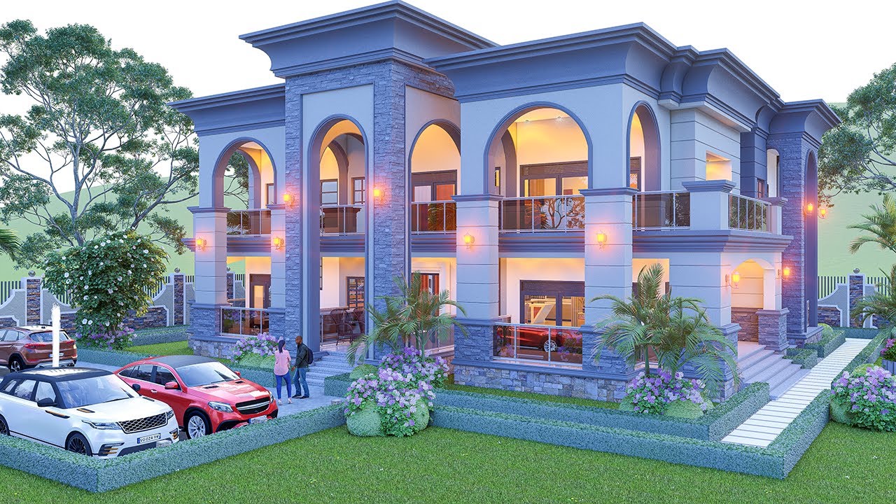 Project 26 : 6-Bedroom Contemporary Stored  House Design! [21.5mx25m] plot [46mx46m]