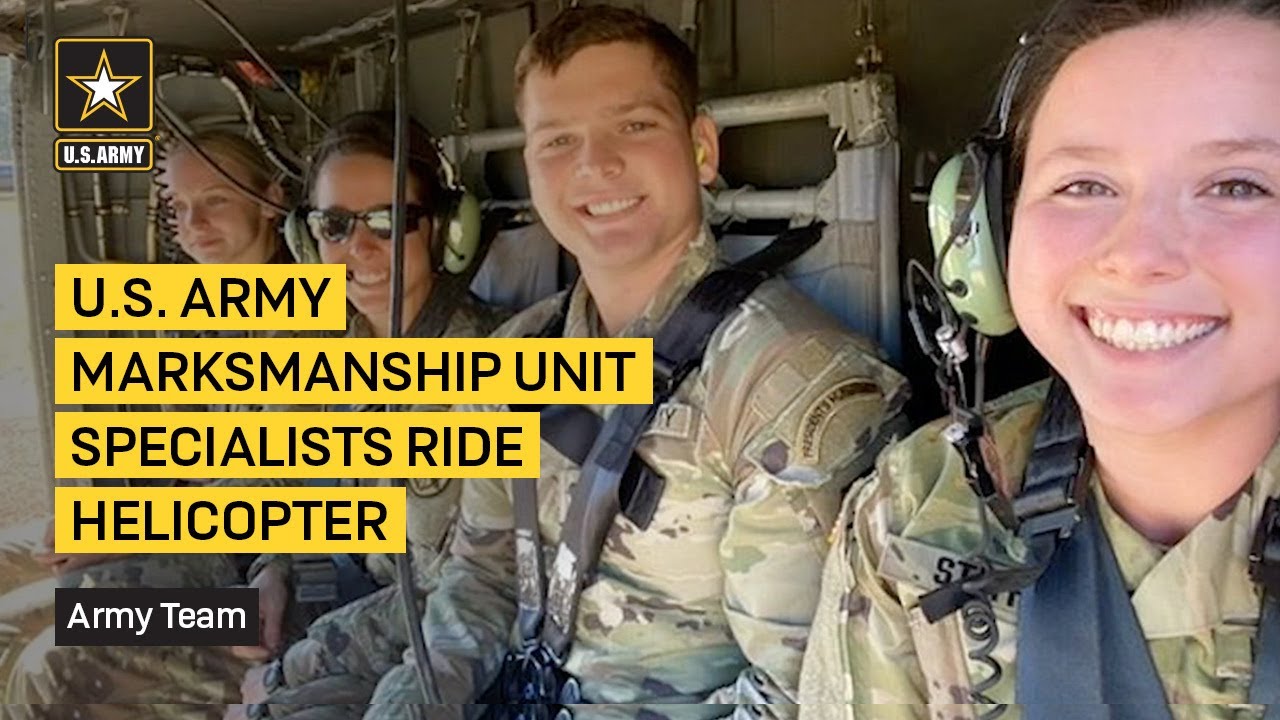 U.S. Army Marksmanship Unit Specialists Ride Helicopter