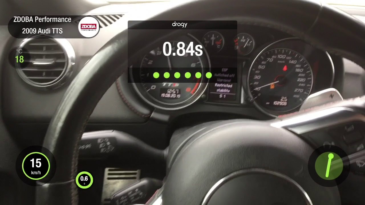 Audi TTS 2.0 TFSI K04-064 stok vs stage 2 ZDOBA Performance 0-100 км\ч
