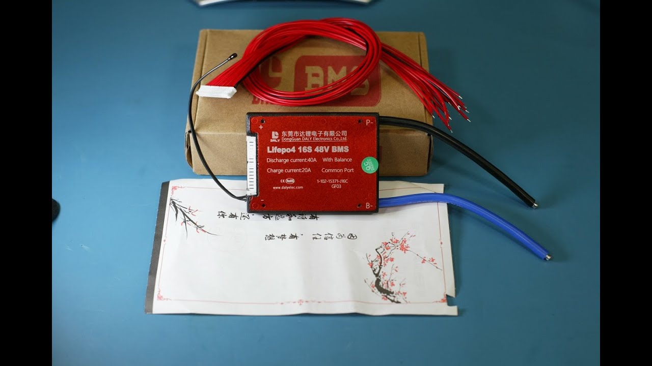DALY BMS 16S 48V 40A LiFePO4 PCB Protection Board with Balance Leads Wires Battery Protection Module