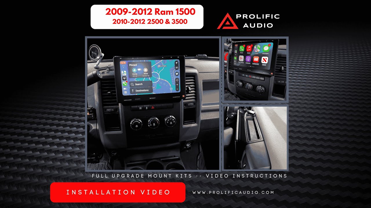 2009–2012 Dodge Ram 1500 2500 3500 Sony 10.1” Radio Upgrade | AX8500 & 9500ES Dash Kit