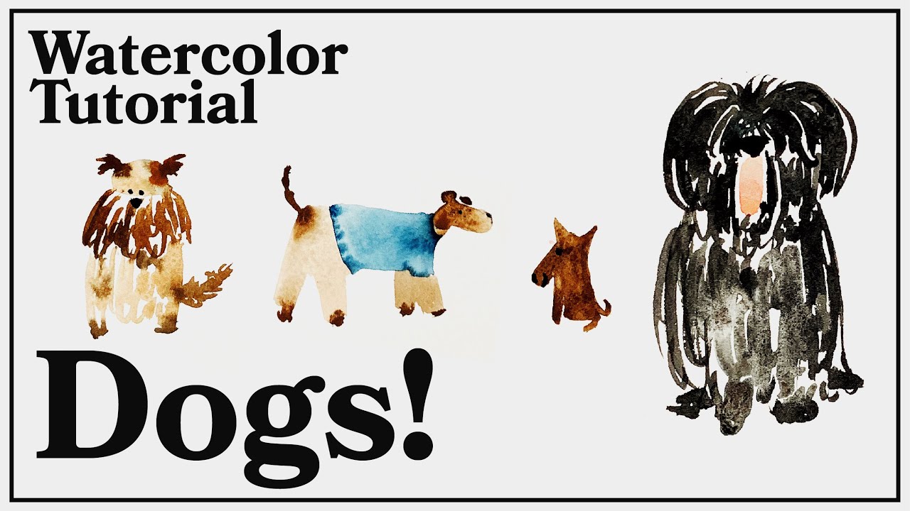 Watercolor Tutorial | How to Easily Paint These Cute DOGS Step by Step!