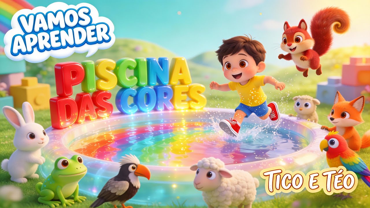 VÍDEO INFANTIL EDUCATIVO: AS CORES GANHARAM VIDA!  | PISCINA DAS CORES | TICO E TÉO