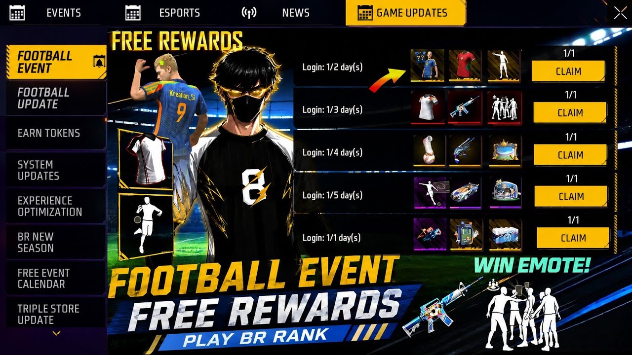 EMOTE JERSEY FOOTBALL EVENT REWARDS 🔥 -