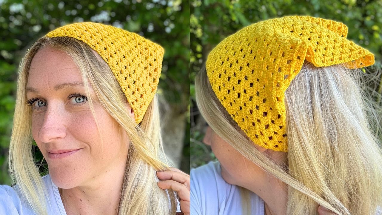 Easy Crochet Bandana Tutorial | Boho Headscarf Pattern for Beginners