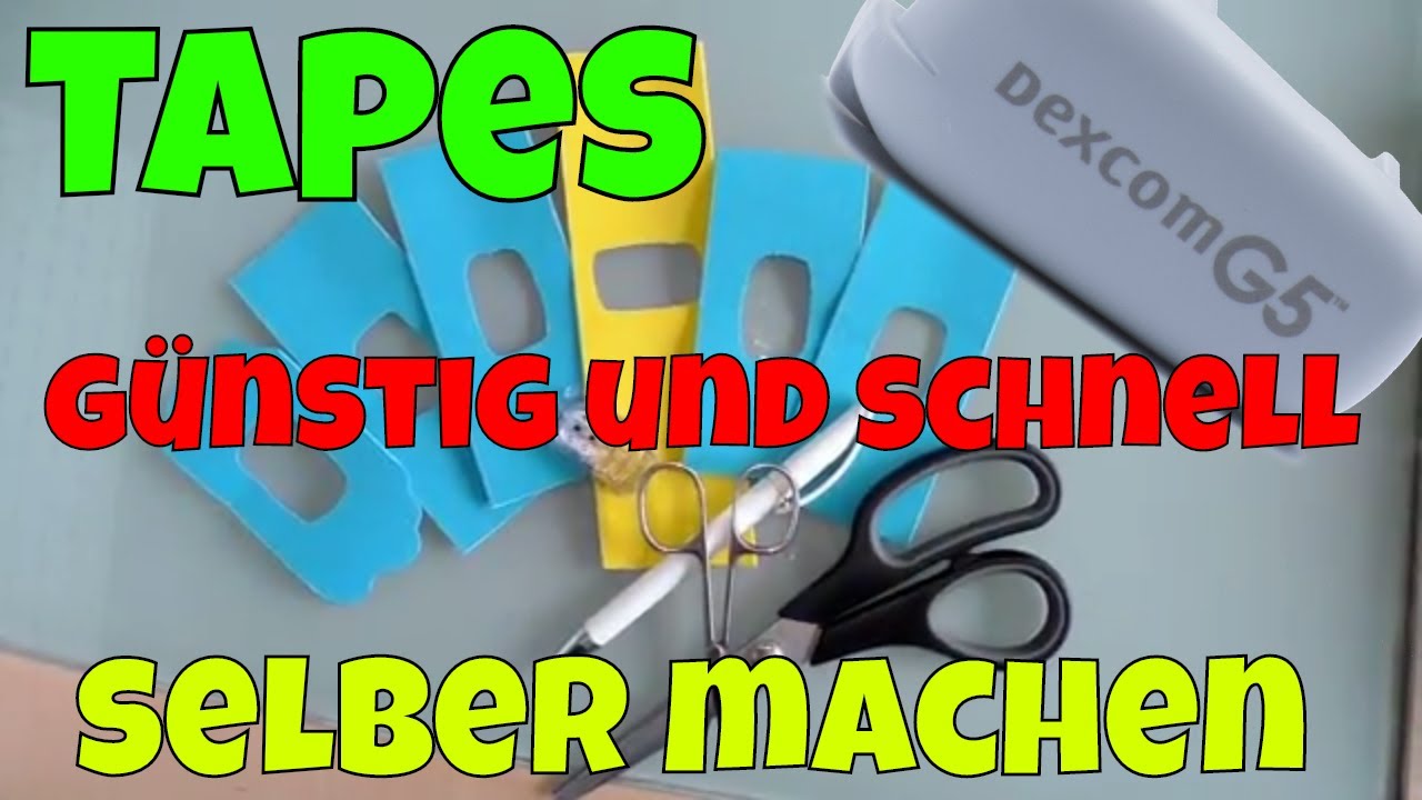Dexcom Skin Tac Tape zuschneiden, Dexcom G5 mit Tape fixieren Anleitung