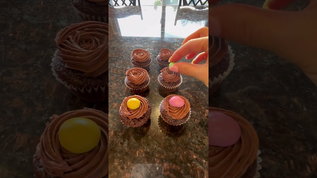 Mini chocolate Easter egg cupcakes! 🐣🤍 