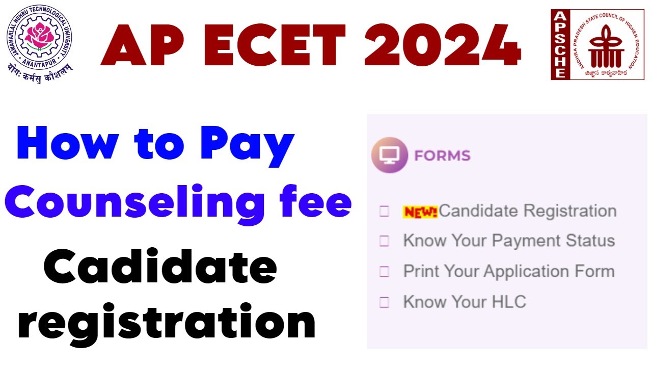 AP ECET-2024 Registrations | how to pay ecet counseling fee | ecet 2024 candidate registration