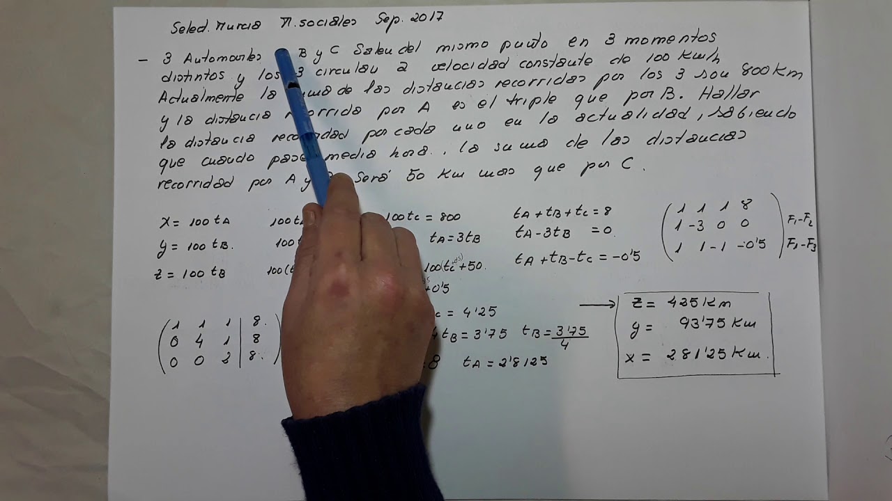 GAUSS. dos problemas con enunciado. Ebau Murcia. 2016, 2017