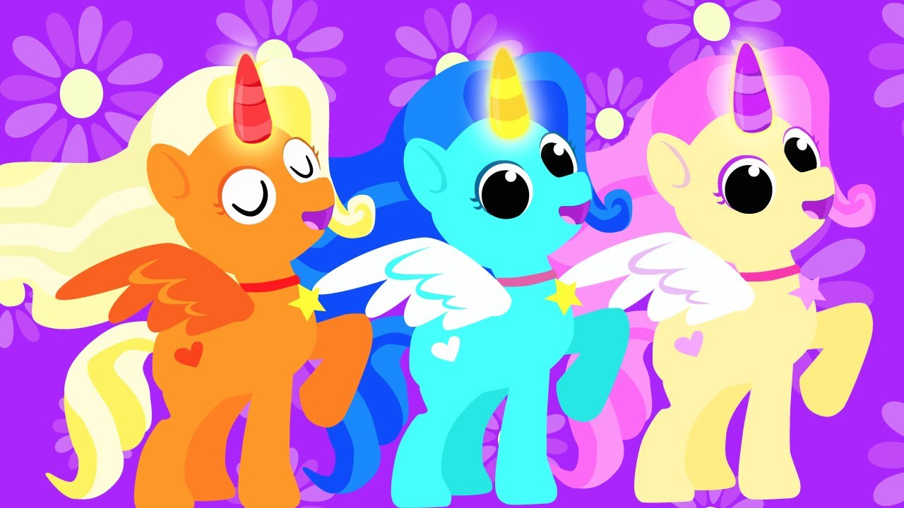 Ten Little Unicorns | Little Angel - Kids Songs