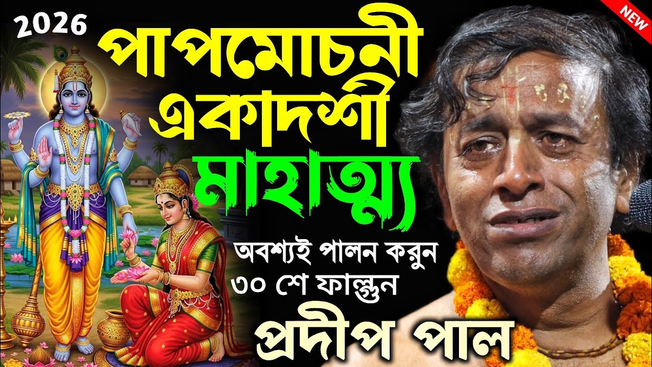 পাপমোচনী একাদশীর মাহাত্ম্য, ৩০ শে ফাল্গুন ২০২৬ [প্রদীপ পালের নতুন তত্ত্বকথা][Pradip Pal Kirtan 2026