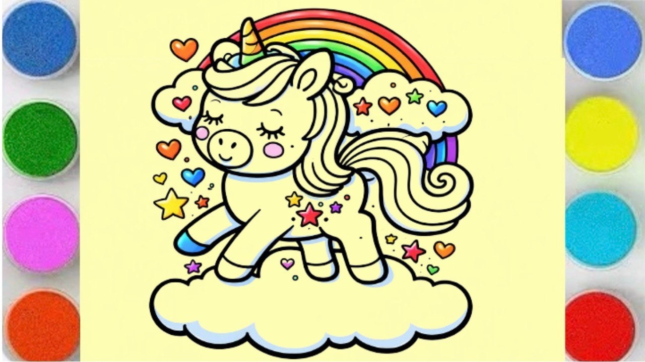 Sand Painting Magic 🌈 Cute Rainbow Unicorn & Frog | Satisfying Sand Art for Kids & Toddlers